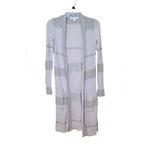 Lauren Conrad Open Cardigan Sweater Lightweight Cotton Knit Longline Duster